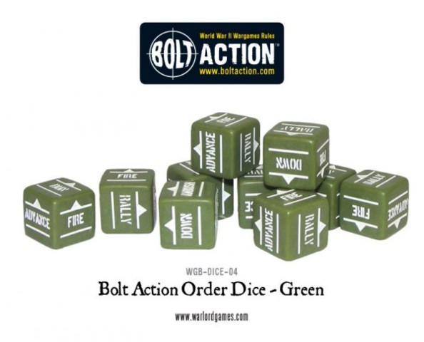 Bolt Action Orders Dice Olive Drab